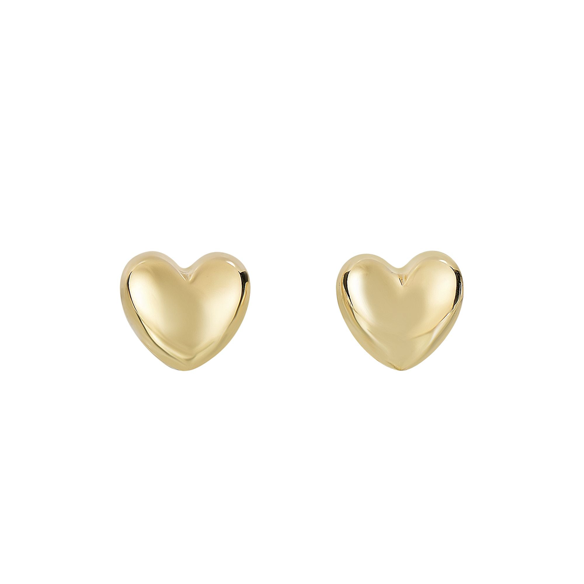 Springer's Forever Earrings Springer's Forever 14K Yellow Gold 8mm Puffed Heart Stud Earrings