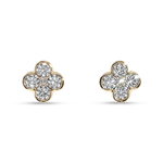 Springer's Forever Earrings Springer's Forever 14K Yellow Gold Diamond Clover Stud Earrings - 1.10ctw