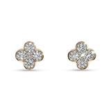 Springer's Forever Earrings Springer's Forever 14K Yellow Gold Diamond Clover Stud Earrings - 1.10ctw