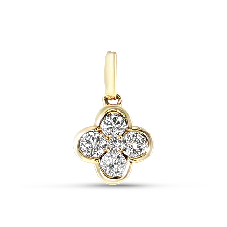 Springer's Forever Charms and Pendants Springer's Forever 14K Yellow Gold Diamond Cluster Pendant - 0.37ctw