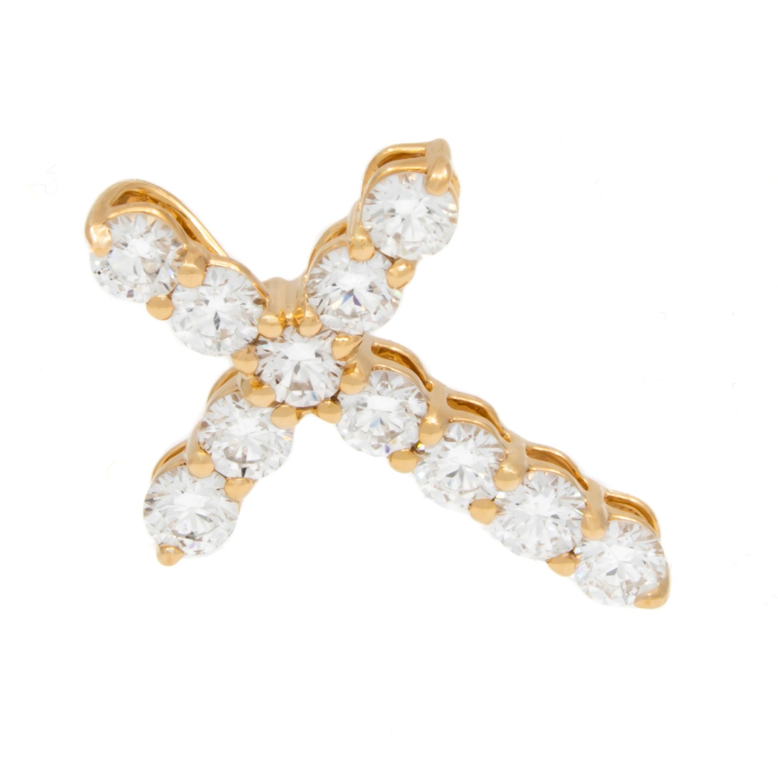 Springer's Forever Charms and Pendants Springer's Forever 14K Yellow Gold Diamond Cross Pendant - 0.90ctw