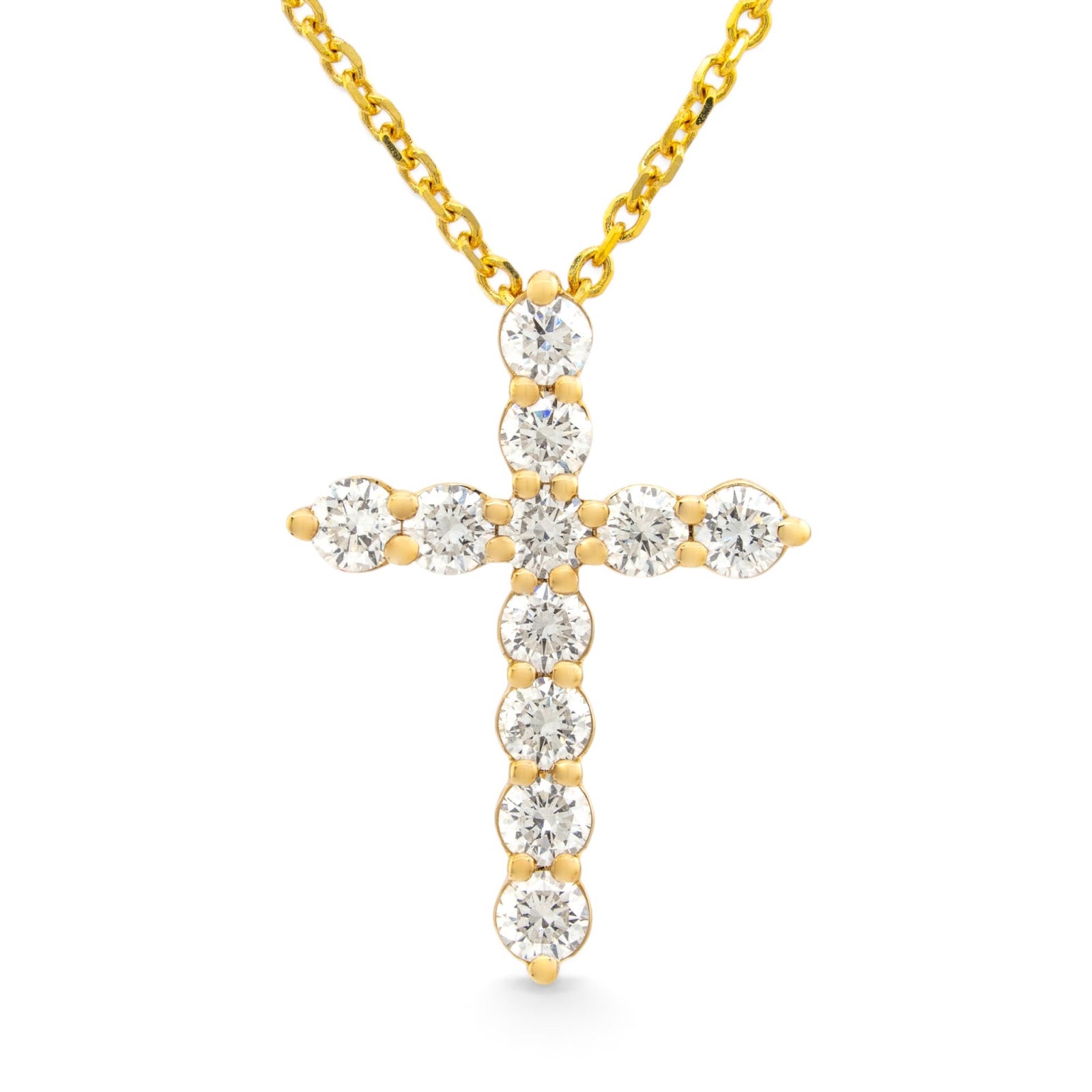 Springer's Forever Necklace Springer's Forever 14K Yellow Gold Diamond Cross Pendant Necklace, 18" - 0.55ctw