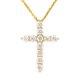 Springer's Forever Necklace Springer's Forever 14K Yellow Gold Diamond Cross Pendant Necklace, 18" - 1.14ctw