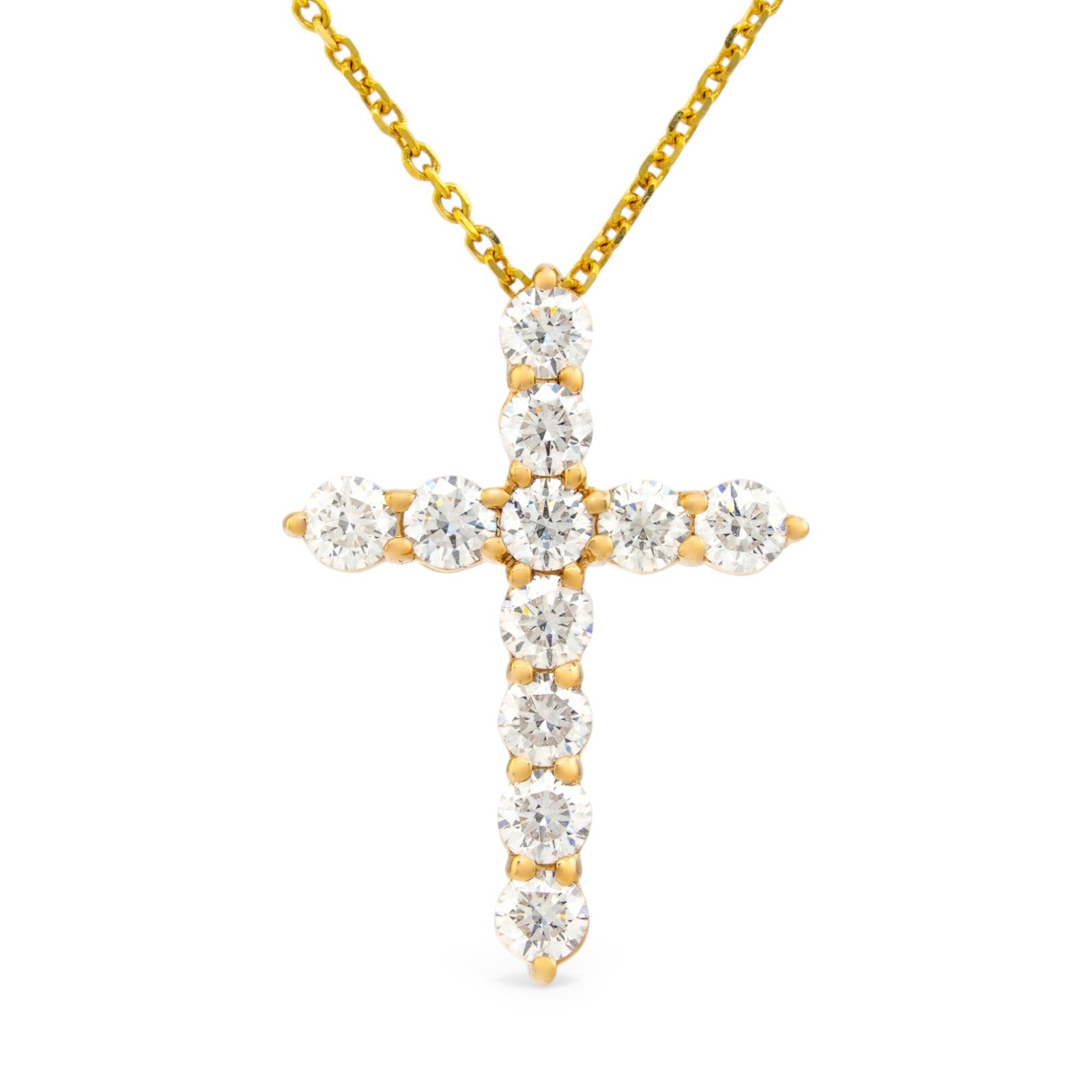Springer's Forever Necklace Springer's Forever 14K Yellow Gold Diamond Cross Pendant Necklace, 18" - 1.14ctw