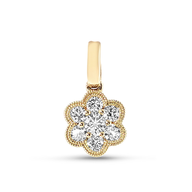 Springer's Forever Charms and Pendants Springer's Forever 14K Yellow Gold Diamond Flower Pendant - 0.33ctw
