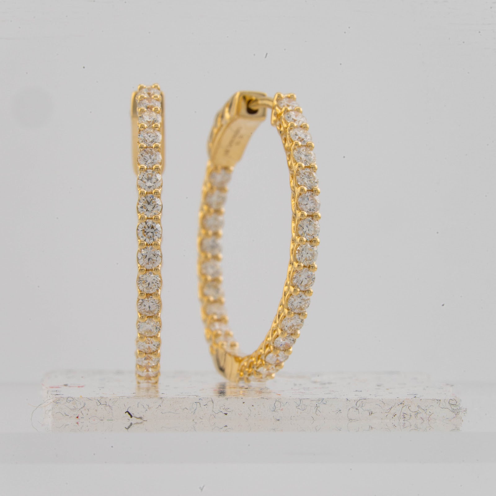 Springer's Forever Earrings Springer's Forever 14K Yellow Gold Diamond Hoop Earrings, 25mm - 1.29ctw