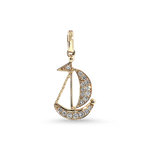 Springer's Forever Charms and Pendants Springer's Forever 14K Yellow Gold Diamond Sailboat Pendant - 0.10ctw