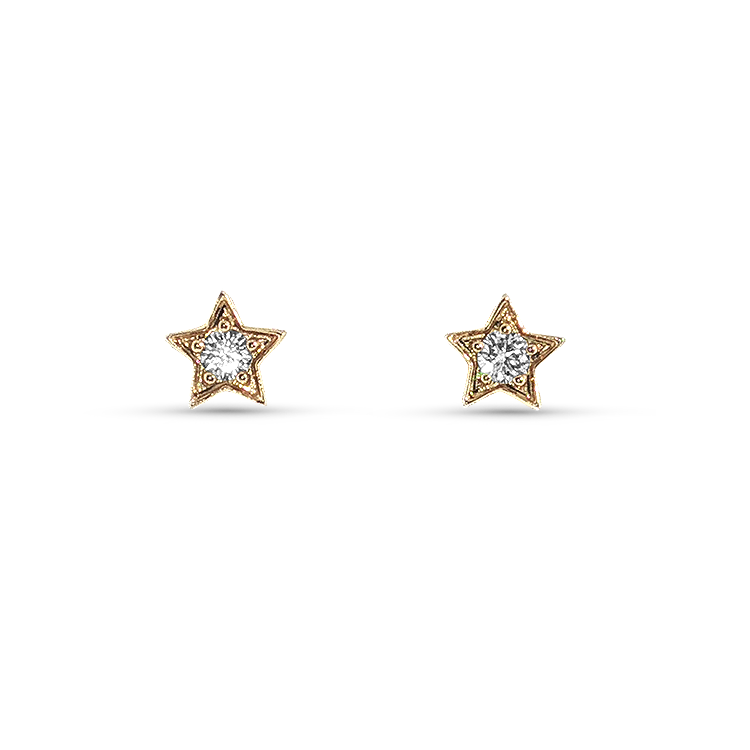 Springer's Forever Earrings Springer's Forever 14K Yellow Gold Diamond Star Stud Earrings - 0.10ctw