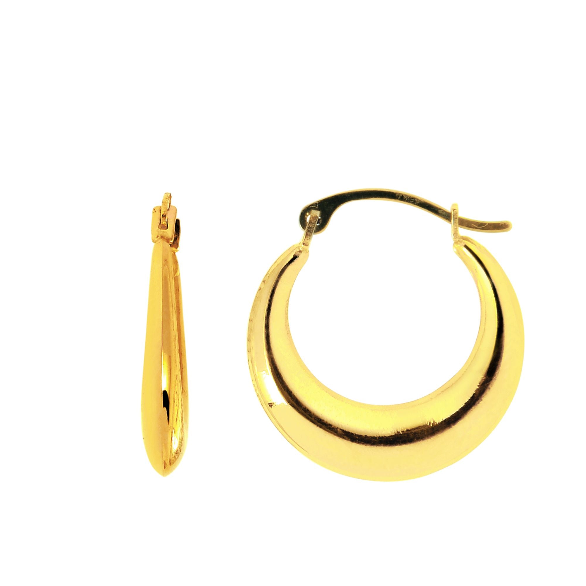 Springer's Forever Earrings Springer's Forever 14K Yellow Gold Graduated Round Hinged Hoop Earrings