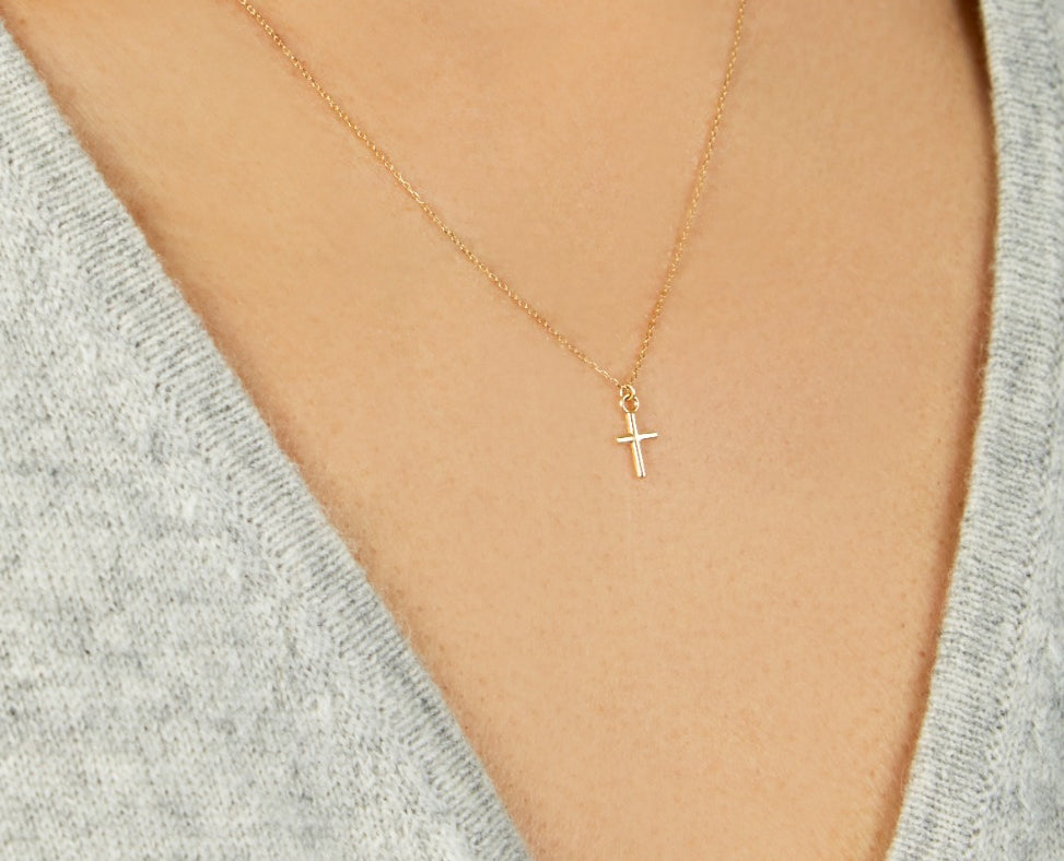 Springer's Forever Necklace Springer's Forever 14K Yellow Gold Mini Cross Necklace