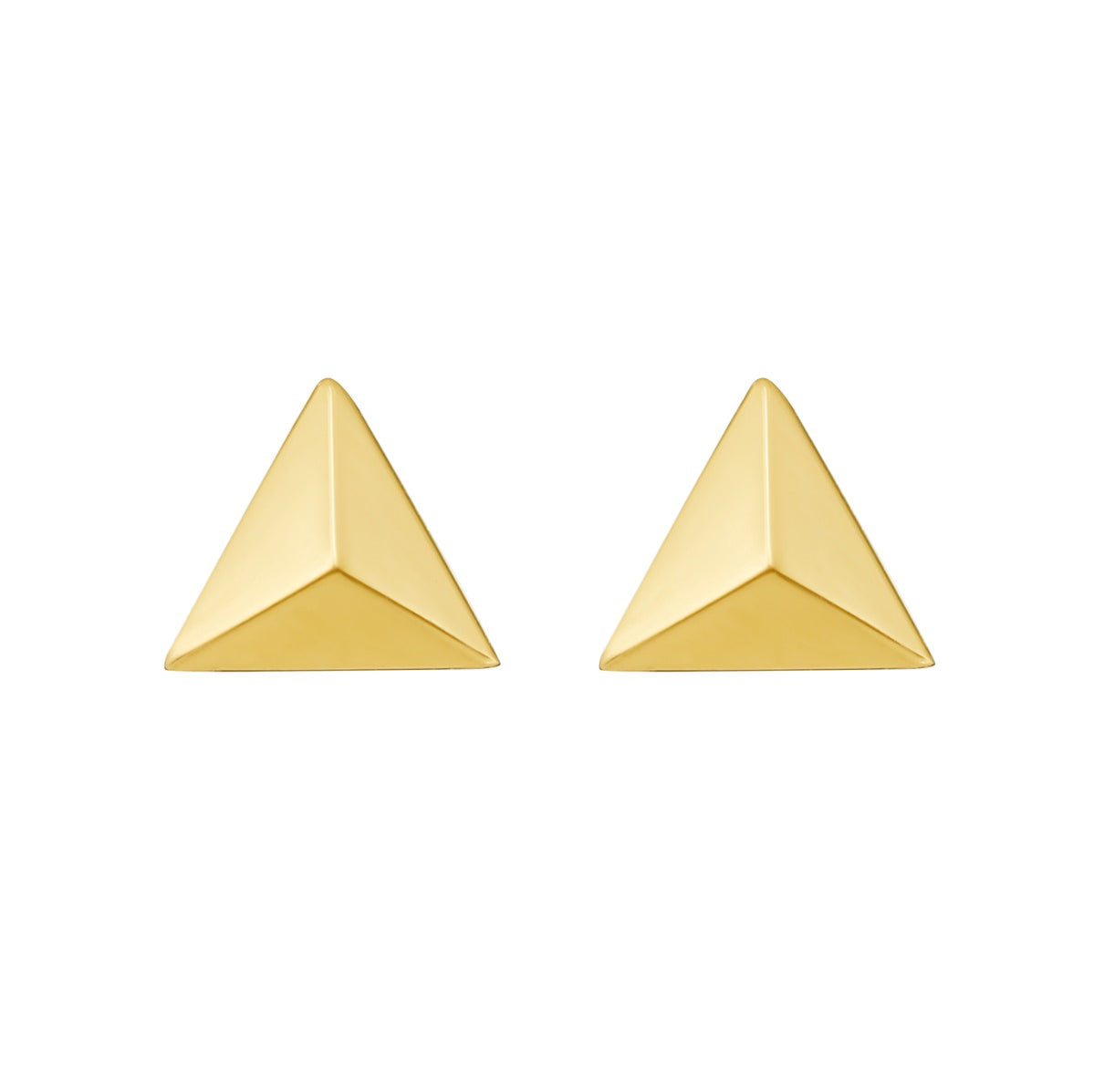 Springer's Forever Earrings Springer's Forever 14K Yellow Gold Pyramid Triangle Stud Earrings