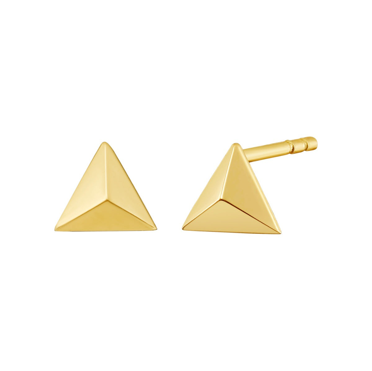 Springer's Forever Earrings Springer's Forever 14K Yellow Gold Pyramid Triangle Stud Earrings