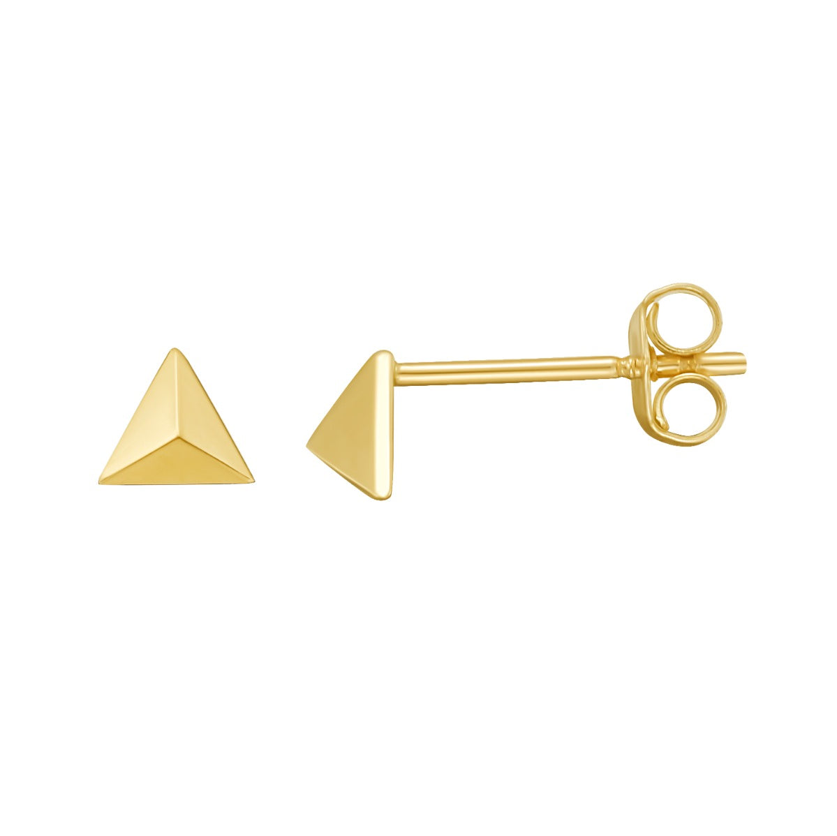 Springer's Forever Earrings Springer's Forever 14K Yellow Gold Pyramid Triangle Stud Earrings