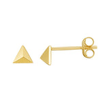 Springer's Forever Earrings Springer's Forever 14K Yellow Gold Pyramid Triangle Stud Earrings