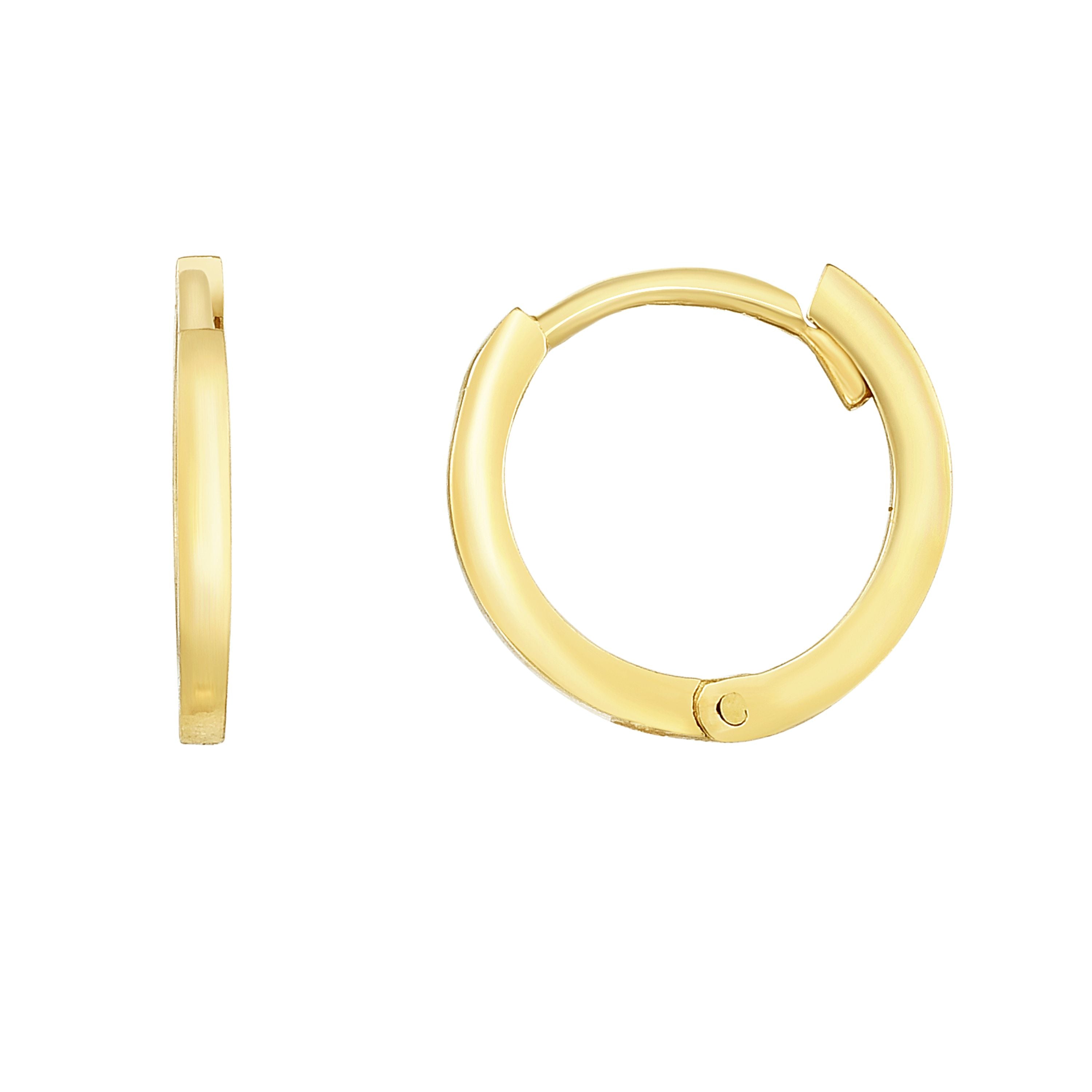 Springer's Forever Earrings Springer's Forever 14K Yellow Gold Thin Polished Huggie Hoop Earrings