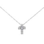 Springer's Forever Necklace Springer's Forever 18K White Gold Diamond Cross Necklace - 0.37ctw, 18"