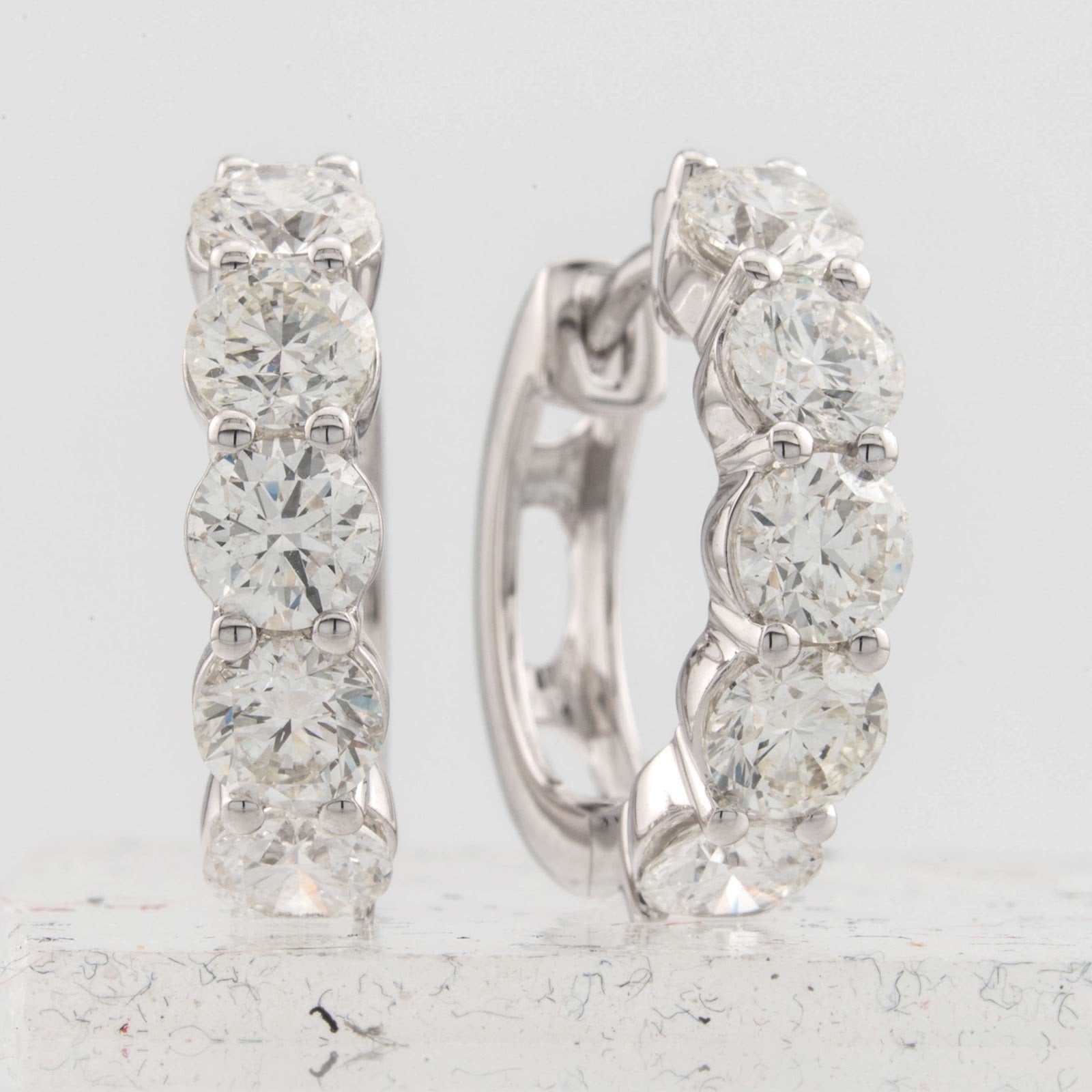 Springer's Forever Earrings Springer's Forever 18K White Gold Diamond Hoop Earrings, 16mm - 2.11ctw