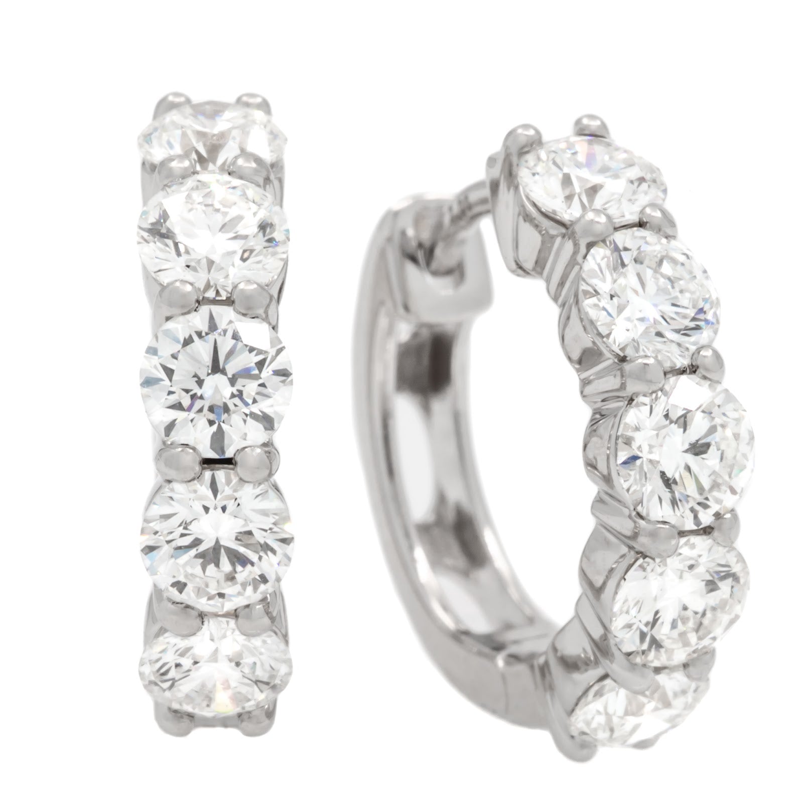 Springer's Forever Earrings Springer's Forever 18K White Gold Diamond Hoop Earrings, 16mm - 2.11ctw