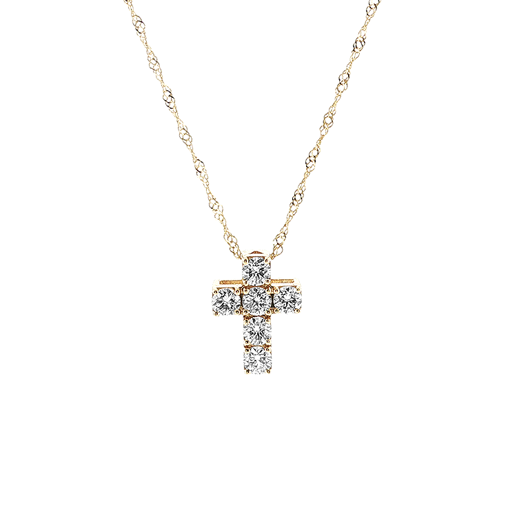 Springer's Forever Necklace Springer's Forever 18K Yellow Gold Diamond Cross Necklace - 0.37ctw, 18"