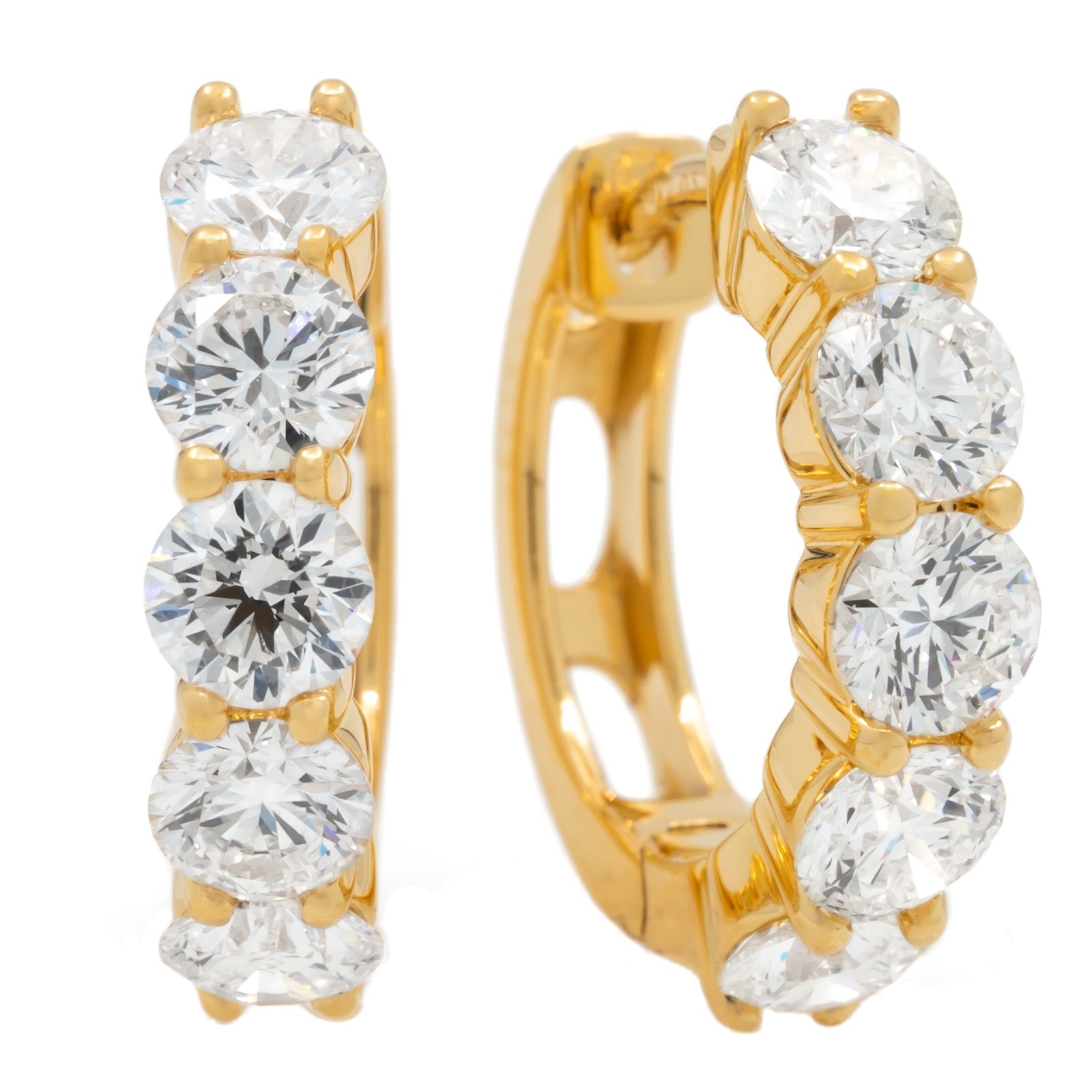 Springer's Forever Earrings Springer's Forever 18K Yellow Gold Diamond Hoop Earrings, 16mm - 2.08ctw