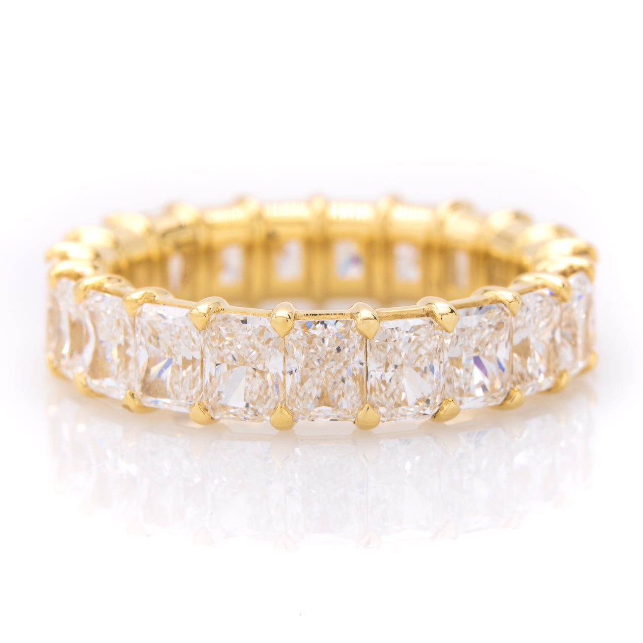 Springer's Forever Wedding Band Springer's Forever 18K Yellow Gold Radiant Diamond Eternity Band - 5.04ctw