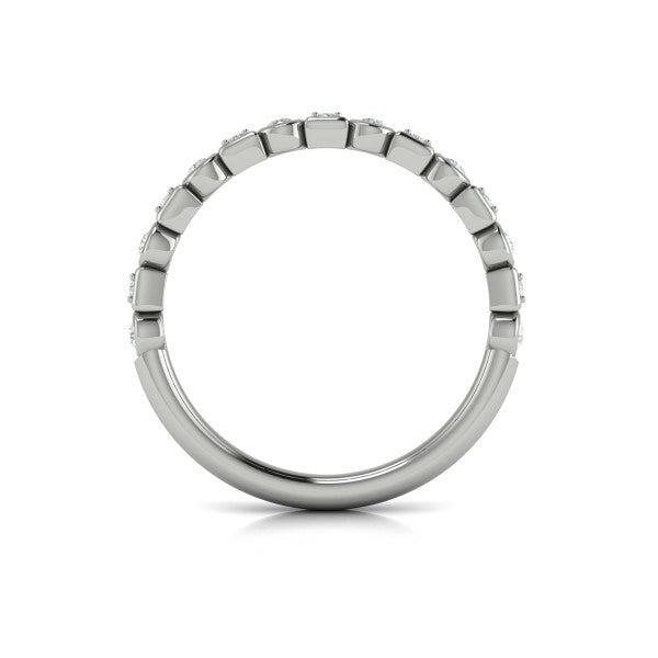 Springer's Forever Wedding Band Springer's Forever by Vlora 14K White Gold Geometrical Stacking Diamond Band