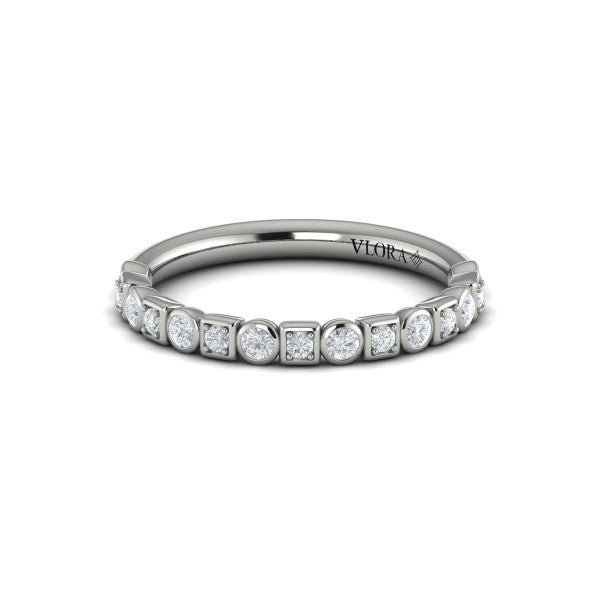 Springer's Forever Wedding Band Springer's Forever by Vlora 14K White Gold Geometrical Stacking Diamond Band