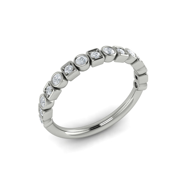 Springer's Forever Wedding Band Springer's Forever by Vlora 14K White Gold Geometrical Stacking Diamond Band