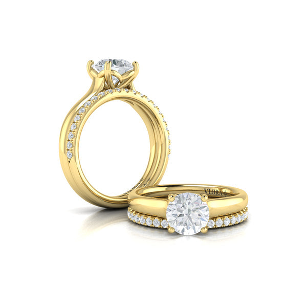 Springer's Forever Engagement Ring Springer's Forever by Vlora 14K Yellow Gold Classic Cathedral Solitaire Engagement Ring Setting