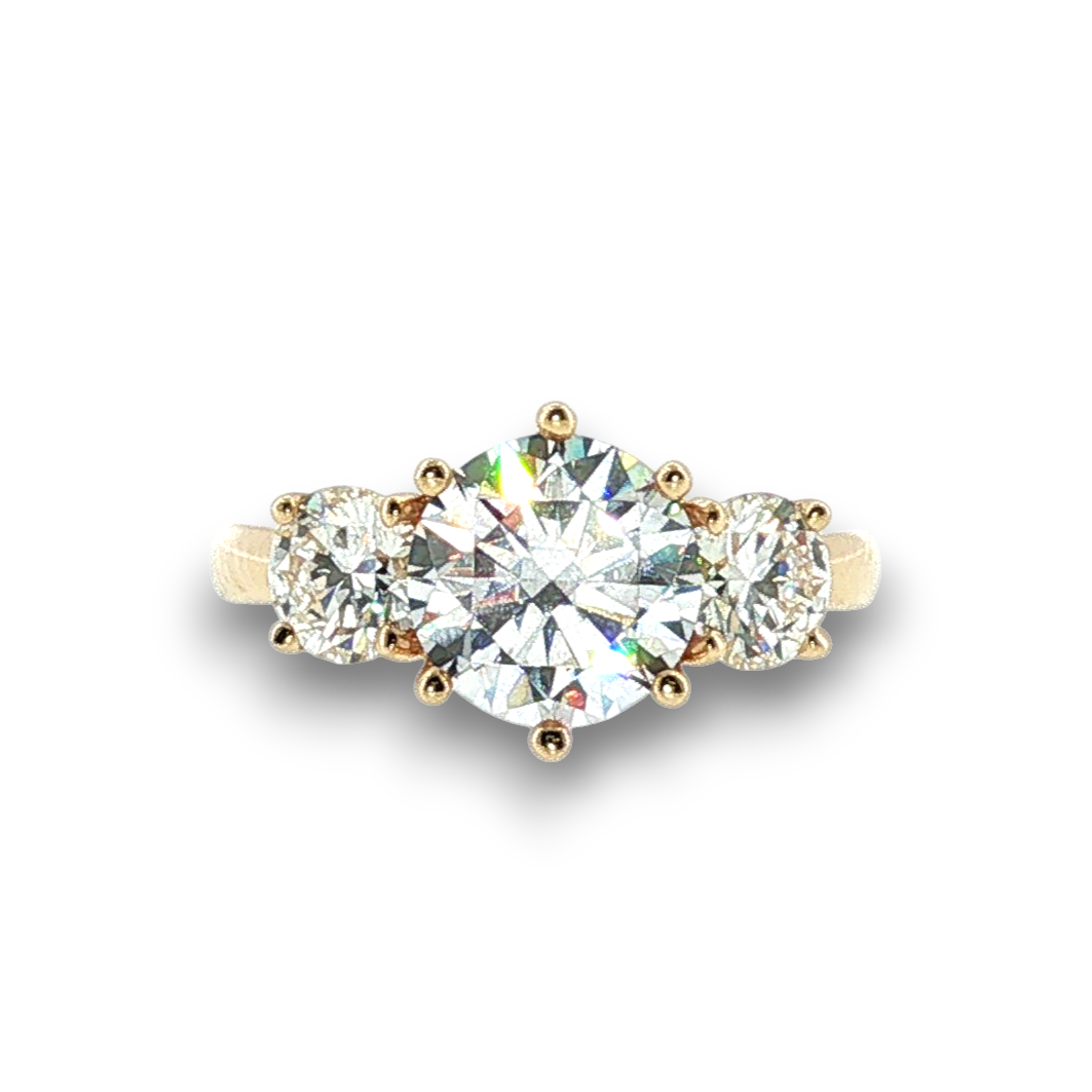 Springer's Forever Engagement Ring Springer's Forever by Vlora 14k Yellow Gold Diamond Three-Stone Engagement Ring - 1.01cts