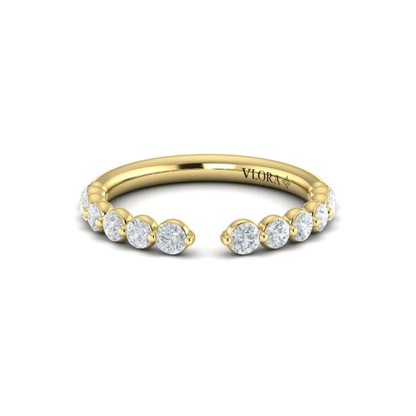 Springer's Forever Wedding Band Springer's Forever by Vlora 14K Yellow Gold Open Shank Diamond Wedding Band - .65ctw