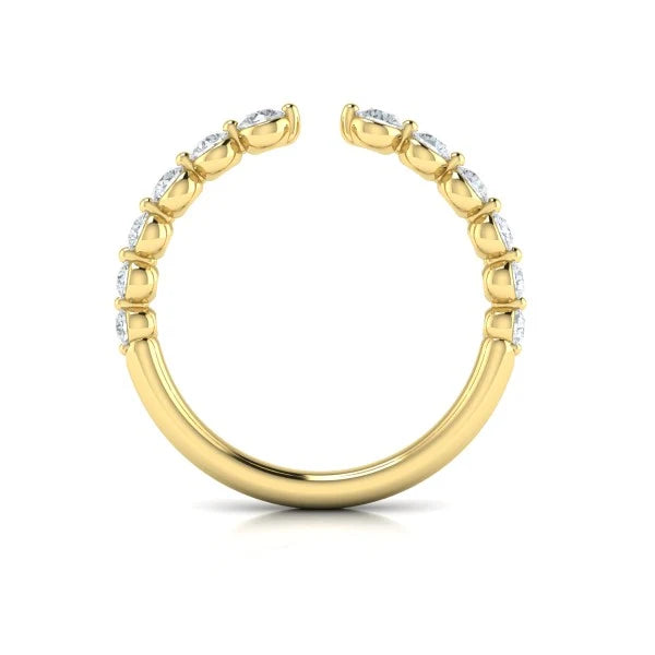 Springer's Forever Wedding Band Springer's Forever by Vlora 14K Yellow Gold Open Shank Diamond Wedding Band - .65ctw