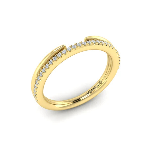 Springer's Forever Wedding Band Springer's Forever by Vlora 14K Yellow Gold Wrap Double Row Diamond Wedding Band - .13ctw