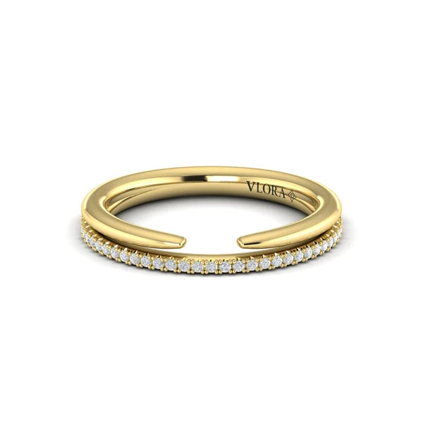 Springer's Forever Wedding Band Springer's Forever by Vlora 14K Yellow Gold Wrap Double Row Diamond Wedding Band - .13ctw