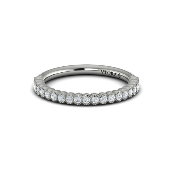 Springer's Forever Wedding Band Springer's Forever by Vlora 18K White Gold Vintage-Inspired Stackable Diamond Band