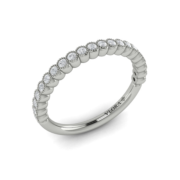 Springer's Forever Wedding Band Springer's Forever by Vlora 18K White Gold Vintage-Inspired Stackable Diamond Band