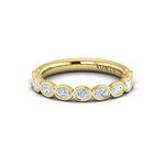 Springer's Forever Wedding Band Springer's Forever by Vlora 18K Yellow Gold Bezel-Set Oval Stackable Diamond Band
