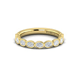 Springer's Forever Wedding Band Springer's Forever by Vlora 18K Yellow Gold Bezel-Set Oval Stackable Diamond Band