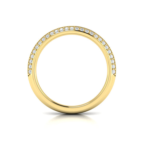 Springer's Forever Wedding Band Springer's Forever by Vlora 18K Yellow Gold Contoured Pavé Diamond Band