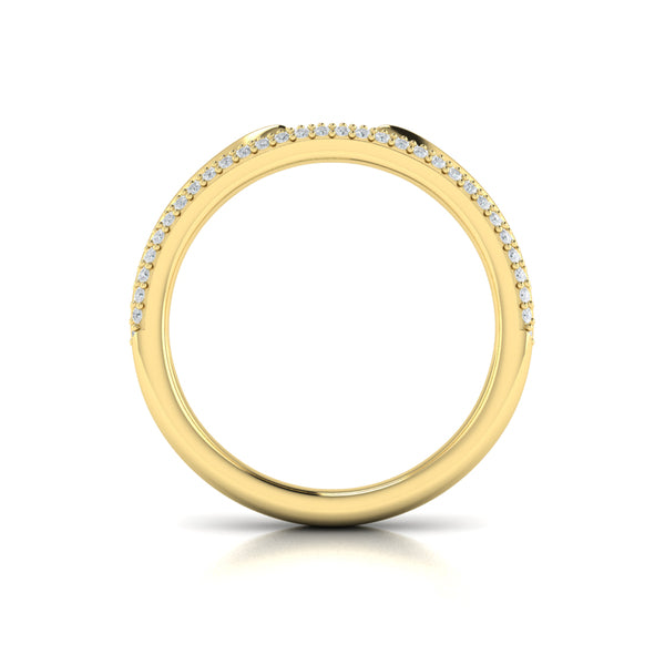 Springer's Forever Wedding Band Springer's Forever by Vlora 18K Yellow Gold Open Stackable Pavé Diamond Band