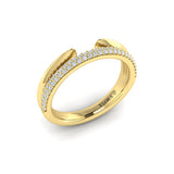 Springer's Forever Wedding Band Springer's Forever by Vlora 18K Yellow Gold Open Stackable Pavé Diamond Band