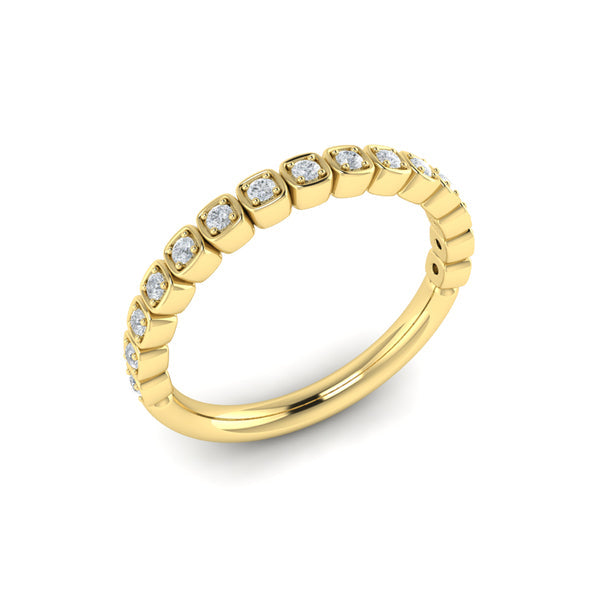 Springer's Forever Wedding Band Springer's Forever by Vlora 18K Yellow Gold Tile Stackable Diamond Band