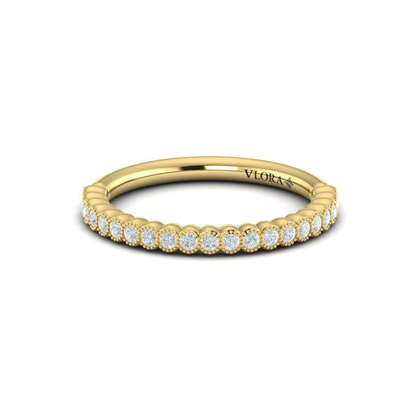 Springer's Forever Wedding Band Springer's Forever by Vlora 18K Yellow Gold Vintage-Inspired Stackable Diamond Band