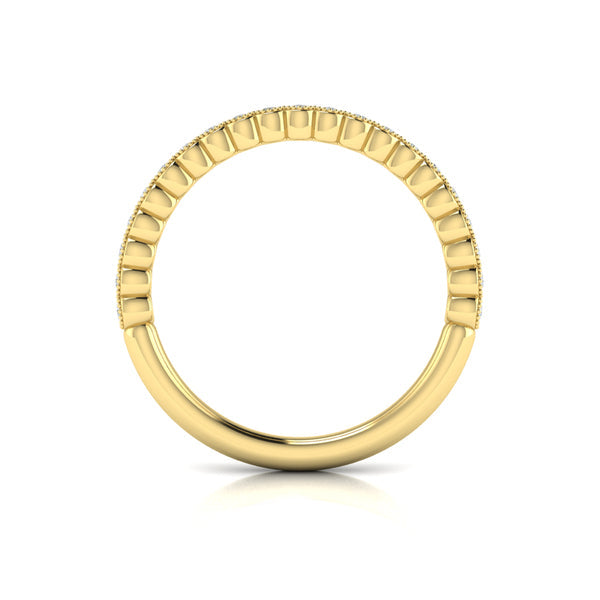 Springer's Forever Wedding Band Springer's Forever by Vlora 18K Yellow Gold Vintage-Inspired Stackable Diamond Band