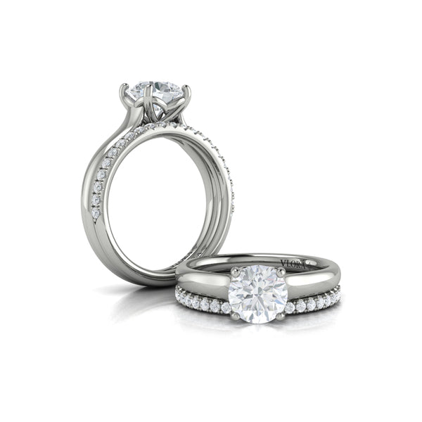 Springer's Forever Engagement Ring Springer's Forever by Vlora Classic Cathedral Solitaire Engagement Ring Setting