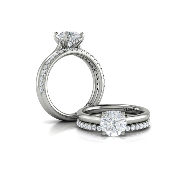 Springer's Forever Engagement Ring Springer's Forever by Vlora Platinum Elegant Classic Solitaire Engagement Ring Setting, for 6.5mm Round