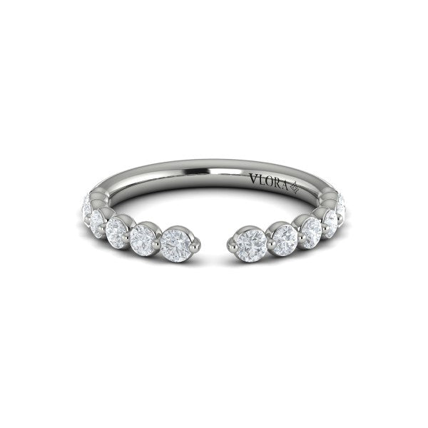 Springer's Forever Wedding Band Springer's Forever by Vlora Platinum Open Stackable Diamond Band