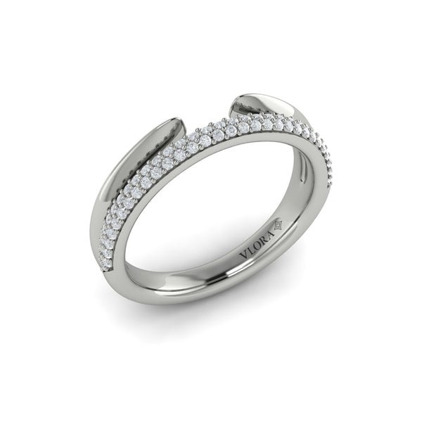 Springer's Forever Wedding Band Springer's Forever by Vlora Platinum Open Stackable Pavé Diamond Band