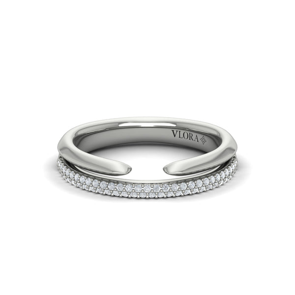 Springer's Forever Wedding Band Springer's Forever by Vlora Platinum Open Stackable Pavé Diamond Band