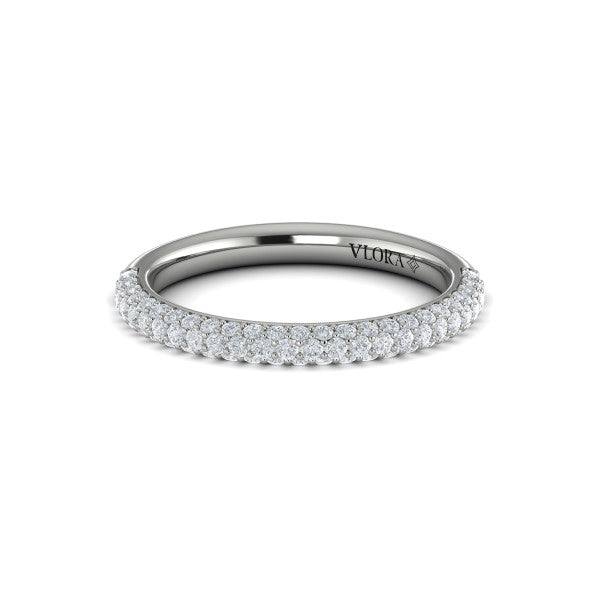 Springer's Forever Wedding Band Springer's Forever by Vlora Platinum Pavé Profile Stackable Diamond Band
